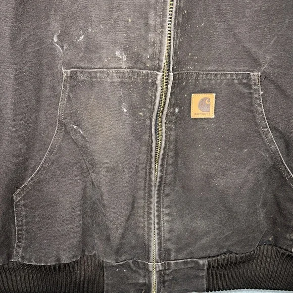 VTG Carhartt J130 Sandstone Active Jacket 2XL XXL Brown Quilted Lining Distress - Picture 11 of 13